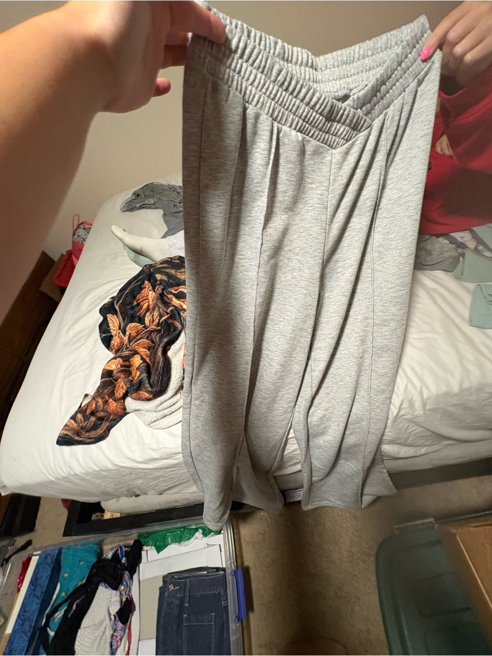 Light Gray Wide-Leg Sweat Pants